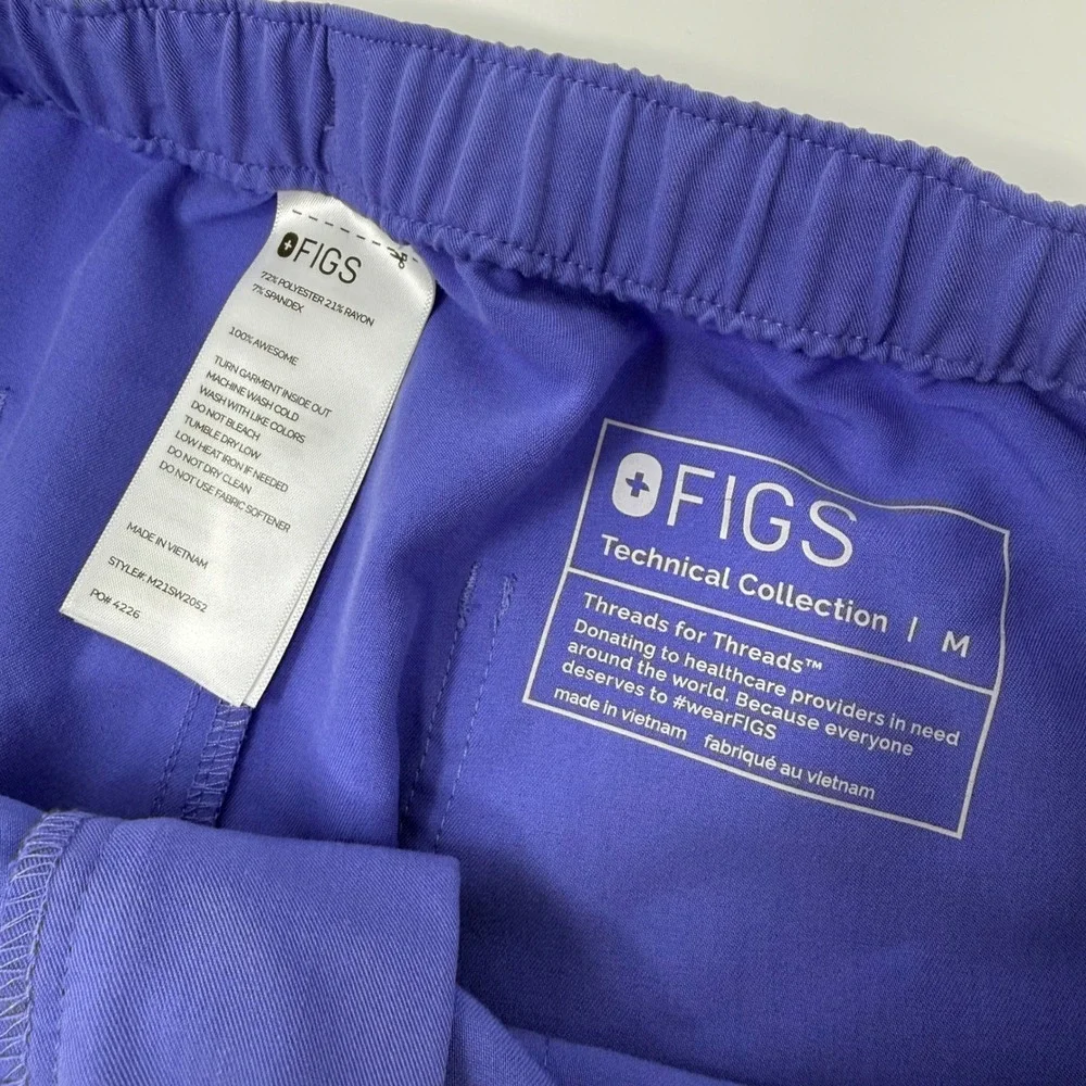 FIGS Cairo Technical Collection Mens Medium Blue Cargo Scrub Pants
